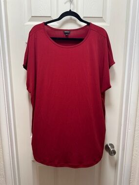 torrid Scoop Neck Short Sleeve Top - Burgundy